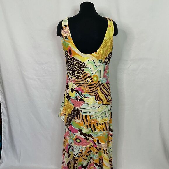 Vintage Y2K Dress-U-II Vibrant Slip Dress - Women’s 14 - Picture 2 of 6